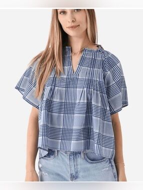 Never a Wallflower Plaid Flutter Sleeve Top